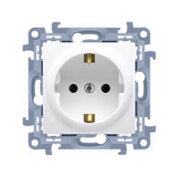 Egyenpotenciálú csatlakozó egyszemélyes földeléssel Schuko (modul) 16A 250V fehér Simon 10