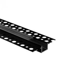 Profil GP02 süllyesztett fekete + átlátszó diffúzor 2m + zárókupakok Eco Light