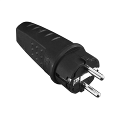 Egyenes gumidugó földeléssel, IP44, 16A, 250V, UNI SHUKO, WT-30G, Elgotech