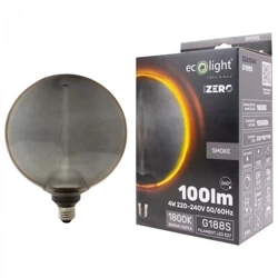LED dekorációs izzó E27 4W 1800K meleg 100lm G188 Smoke ZERO SERIES 4W 1800K meleg 100lm G188 Smoke Eco Light