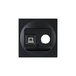 TV + RJ45 aljzat fedlap fekete, ViP ViPlast