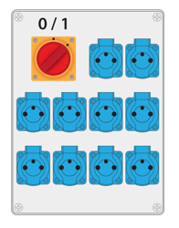 R-BOX 300 10x250V kapcsolószekrény 0/1 B.18.3127W Pawbol
