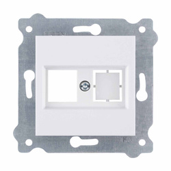 Előlap számítógépes aljzathoz, csatlakozó nélkül, Fehér 255/01E EXEN