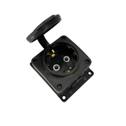 Egyes gumialjzat Schuko IP54 fekete | 220.000.101 | HOROZ