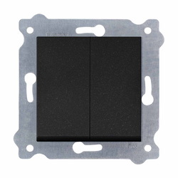 Dupla nyomógomb – világítás / impulzus – Fekete Metál 220/14E EXEN