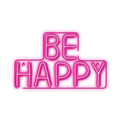 Neon PLEXI LED BE HAPPY rózsaszín NNE10 Neolia T-90813 PLASTROL fali lámpa