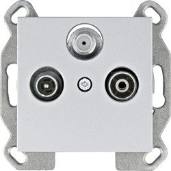 HAGER LUMINA WL3112 VÉGZÁRÓ TV-RÁDIÓ-SAT CSATLAKOZÓALJZAT, EZÜST BURKOLATTAL, KERET NÉLKÜL, IP20
