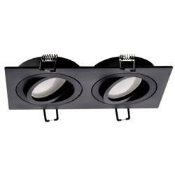 CERI 2 SQ Black IP20 négyzet alakú fekete dupla süllyesztett mennyezeti spot lámpatest EDO777475 Edo Solutions