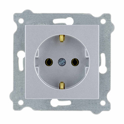 Földelt Schuko aljzat 2P+E Ezüst 237/10E EXEN