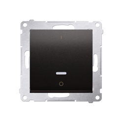 Simon 54 Premium Antracit kétpólusú kapcsoló LED háttérvilágítással,  gyorscsatlakozó, DW2L.01/48