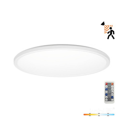 LED mennyezeti lámpa NIVERA CIRCLE 24W 3CCT 3000/4000/6000K LX mozgás- és szürkületérzékelővel, IP54, fehér, kerek, Kobi Premium