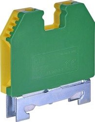 Védőmenetes síncsatlakozó 6mm2 zöld/sárga VS 6 PE ETI