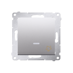 Simon 54 Premium Ezüst nyomógomb „csengő” LED háttérvilágítással, gyorscsatlakozó, DD1L.01/43