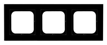 Ramka potrójna czarne szkło Ospel Sonata R-3RG/32