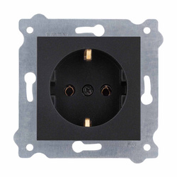 Schuko 2P+E földelt aljzat Fekete metál 237/14E EXEN