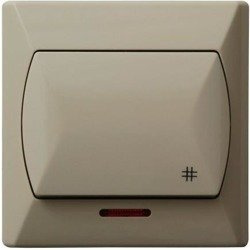 Łącznik krzyżowy z podświetleniem pomarańczowym beżowy Ospel Akcent ŁP-4AS/01