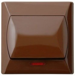 Łącznik krzyżowy z podświetleniem pomarańczowym brązowy Ospel Akcent ŁP-4AS/24