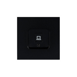 Egypólusú RJ45 aljzat fedlap fekete, iZi ViPlast sorozat