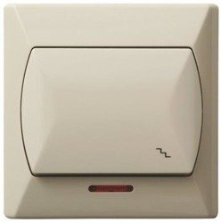 Łącznik schodowy z podświetleniem pomarańczowym beżowy Ospel Akcent ŁP-3AS/01