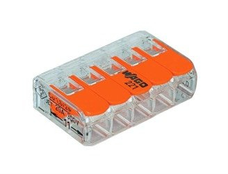 Wago gyorscsatlakozó 5x0,2-4mm kioldókarokkal 221-415