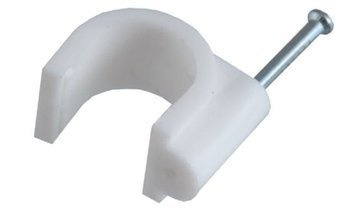 Tartó; fehér; kerek vezetékre; 25db; szöggel; 6mm; H.7004A -25 PAWBOL