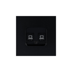 Kéttagú RJ45 aljzat fedlap fekete, iZi ViPlast sorozat