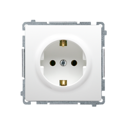 Földelt aljzat Schuko (modul) csavaros csatlakozók, fehér Kontakt Simon BMGSz1z.01/11