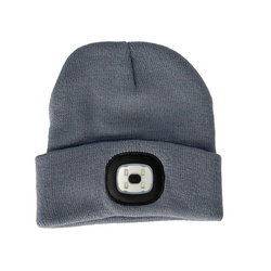 Munkasapka LED-es zseblámpával szürke Hager