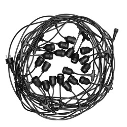 Kerti izzófűzér DANDA 20xE27 20m IP54 vízálló fekete EDO777467 Edo Solutions Garden Line