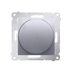 Simon 54 Premium Ezüst Fényerőszabályozó, fényerőszabályozható LED-eknek, nyomható-forgatható gomb, egypólusú , DS9L.01/43