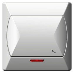 Łącznik schodowy z podświetleniem pomarańczowym biały Ospel Akcent ŁP-3AS/00