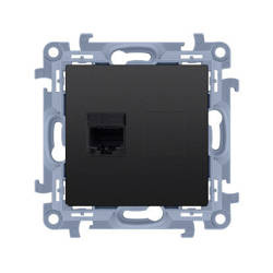 Hálózati aljzat RJ45 kategória 6 (modul) matt fekete Simon 10