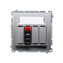 1 irányú hangszóró aljzat felíratozó mezővel inox (met.) Kontakt Simon BMGL31.01/21