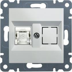 HAGER LUMINA WL2110 INFORMATIKAI CSATLAKOZÓALJZAT 1XRJ45, CAT5E UTP FEHÉR BURKOLATTAL, KERET NÉLKÜL