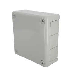 Felületre szerelhető csatlakozódoboz 118x118x46mm IP55 12 bevezetőnyílás gumitömítéssel szürke VP-51 EDO777931 EDO Technic