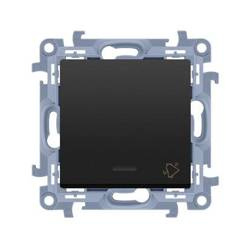Csengő nyomógomb LED háttérvilágítással (modul) 10AX 250V matt fekete Simon 10