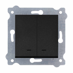 Dupla kapcsoló világítással Fekete metál 203/14E EXEN