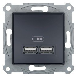 ASFORA DUPLA USB TÖLTŐ, 2,1A, ANTR. ANTRACIT EPH2700271 SCHNEIDER ELECTRIC