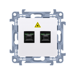 Dupla (modul) fehér optikai aljzat Simon 10