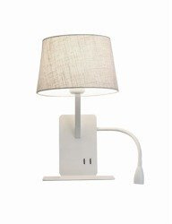 Fali lámpa polccal fehér jobb Dakota E27 + LED 3W Light Prestige LP-2121/1W R WH