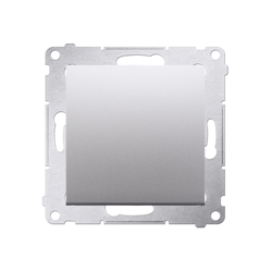 Simon 54 Premium Ezüst szimpla NO kapcsoló nyomógomb, piktogram nélkül, gyorscsatlakozó, DP1.01/43