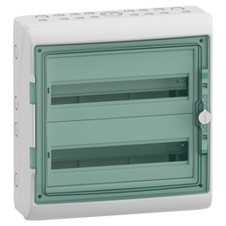 Mureva felszíni szekrény IP65 MRV-2-18-NT-T átlátszó ajtó 2 sor 18 modul/sor
