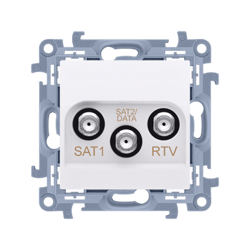 Simon 10 műholdas végződő SAT-SAT-RTV Antenna aljzat (modul) fehér