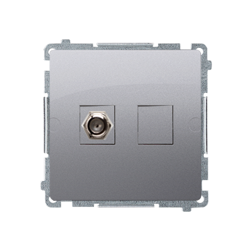 "F" típusú antenna aljzat szimpla  (modul) acél inox Simon Basic BMAF1.01/21