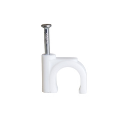 FLOP típusú kerek kábelcsipesz 6mm fehér (100 db/csomag) | HOROZ