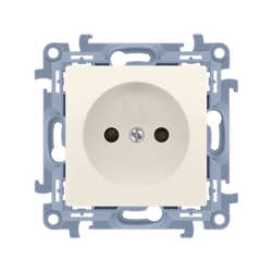 Egypólusú elektromos aljzat földelés nélkül (modul) 16A 250V krémszínű Simon 10