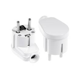 Csupaszított dugó, szögletes Uni-SCHUKO, 2p+Z; 16A, 250V; WT-16U FEHÉR