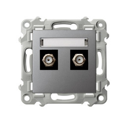 F-típusú dupla antenna kivezető aljzat SZAFIR szürke Ospel