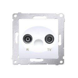 Simon 54 Premium Fehér R-TV antenna végnyomó, különálló aljzat (moduláris), DAK.01/11