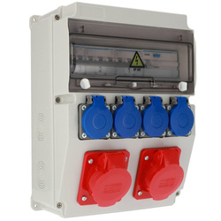 Épület elosztószekrény felszerelt ASTAT 221 Plus "A" IP65 2x16A/5P, 4x230V SCHUKO IP44, kapcsolók Hager